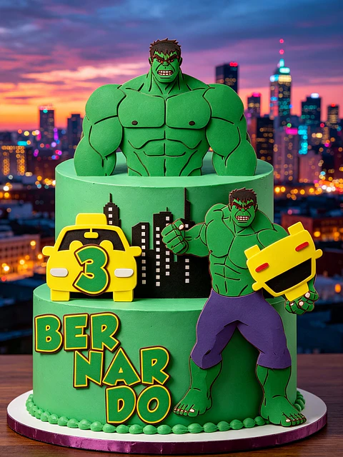 Topo de Bolo - Hulk
