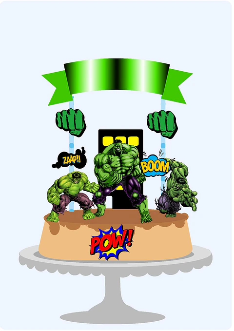 Topo de Bolo - Hulk