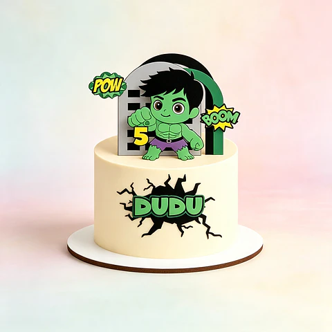 Topo de Bolo - Hulk