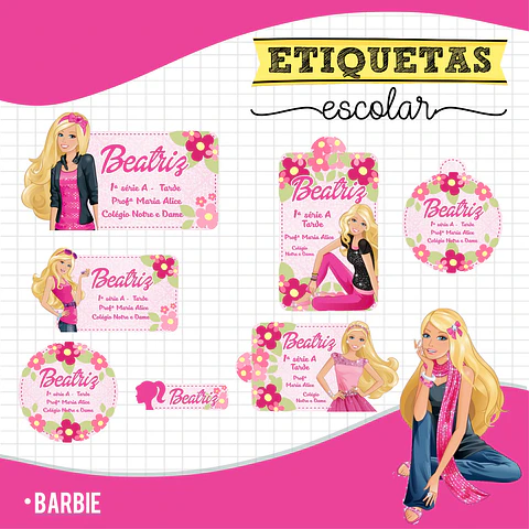 Barbie - Etiquetas Escolares