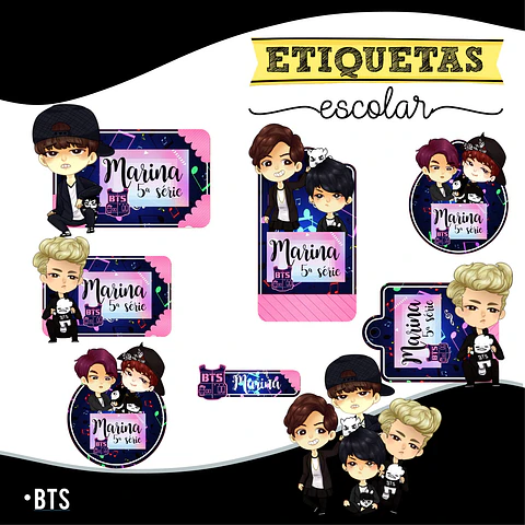 Bts - Etiquetas Escolares