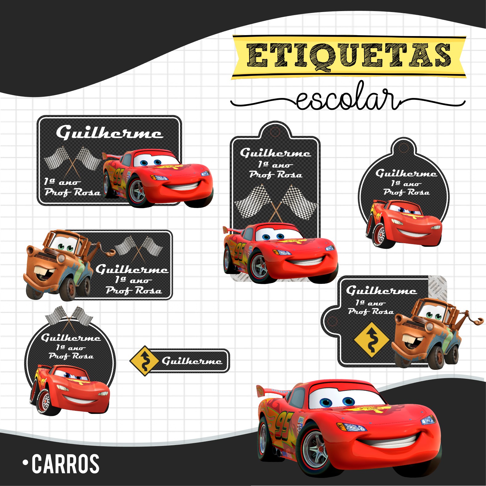 Carros - Etiquetas Escolares 1