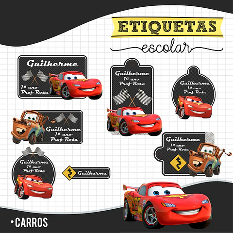 Carros - Etiquetas Escolares