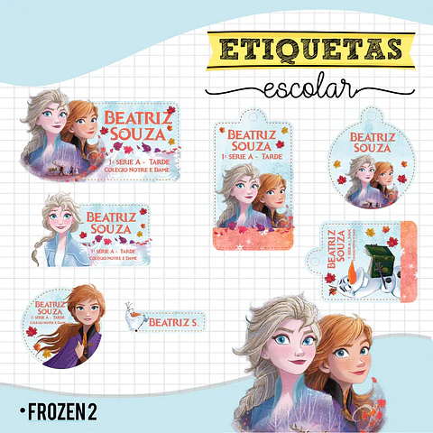 Frozen - Etiquetas Escolares