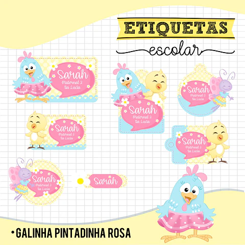 Galinha Pintadinha - Etiquetas Escolares