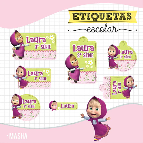Masha - Etiquetas Escolares
