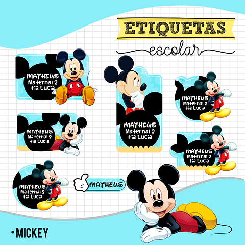 Mickey - Etiquetas Escolares