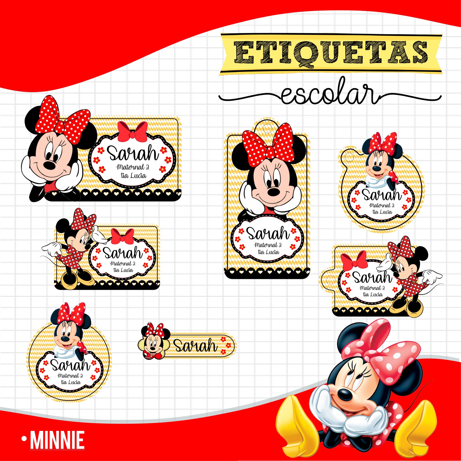 Minnie - Etiquetas Escolares 1