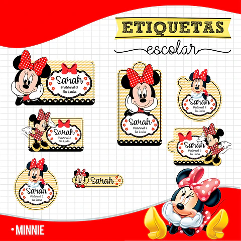 Minnie - Etiquetas Escolares
