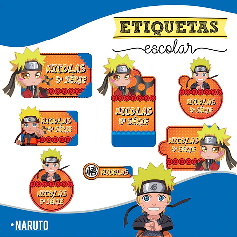 Naruto - Etiquetas Escolares
