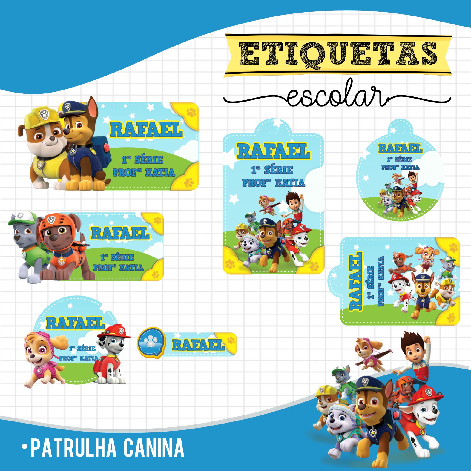Patrulha Canina - Etiquetas Escolares 1