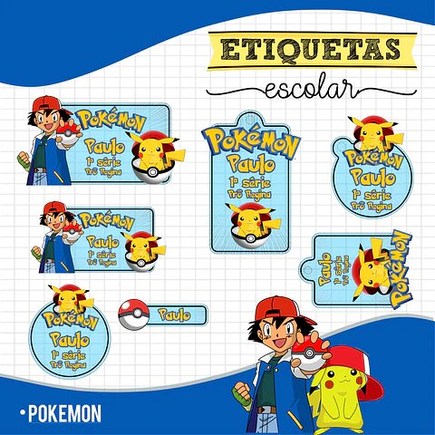 Pokémon - Etiquetas Escolares