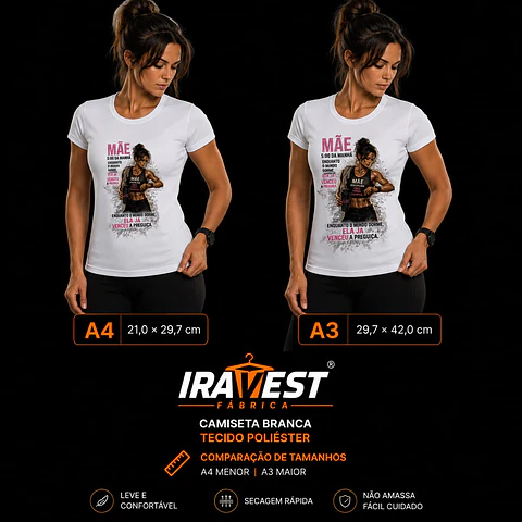 Camiseta Poliéster Dryfit Mãe Fitness