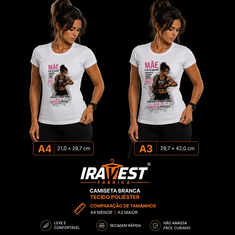 Camiseta Poliéster Dryfit Mãe Fitness 1