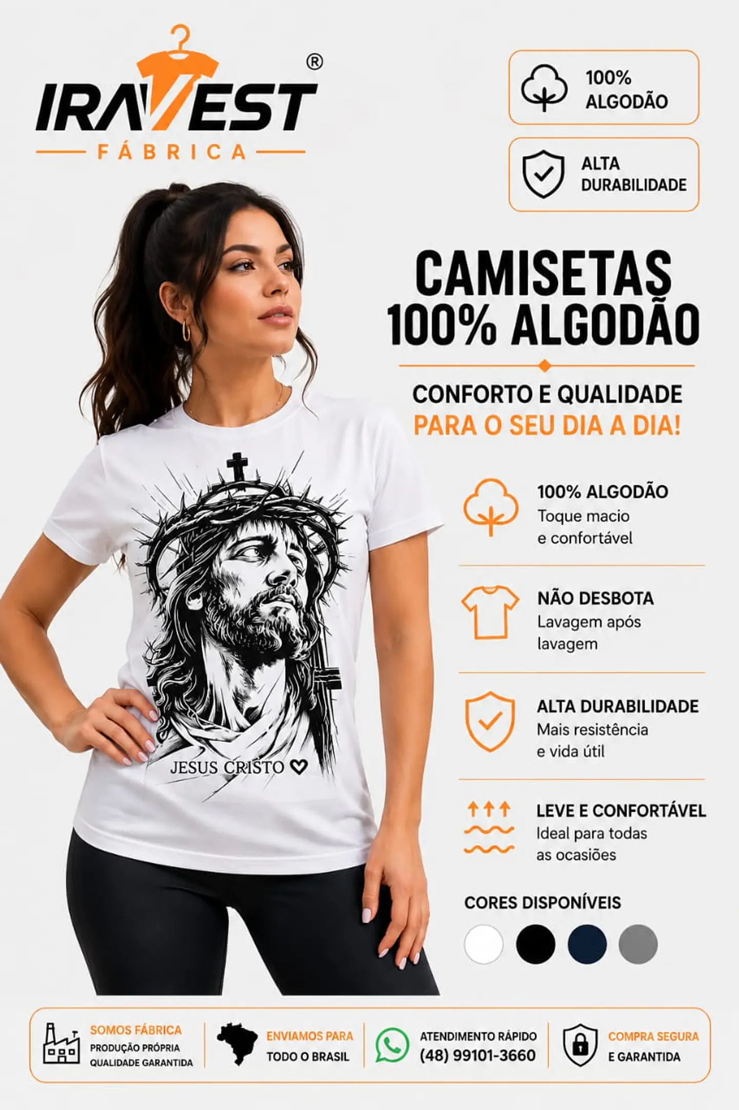 Camiseta Algodão Jesus Cristo / serigrafia 1