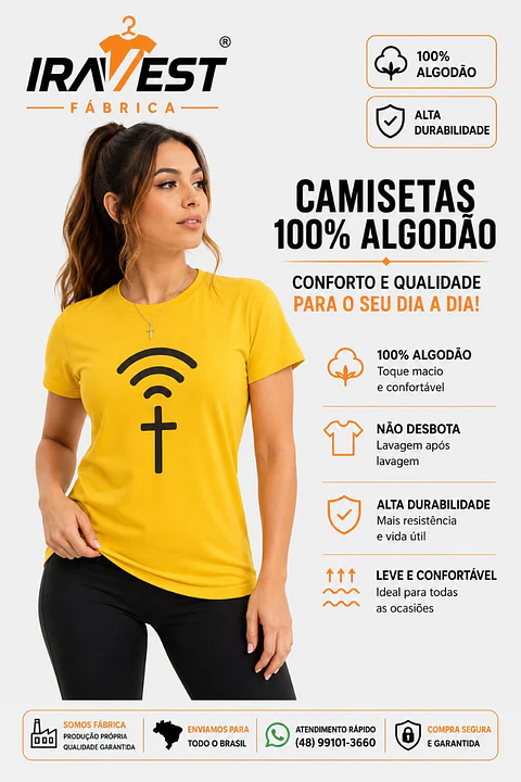 Camiseta Algodão REDE CRISTÃ / serigrafia  - COPIE