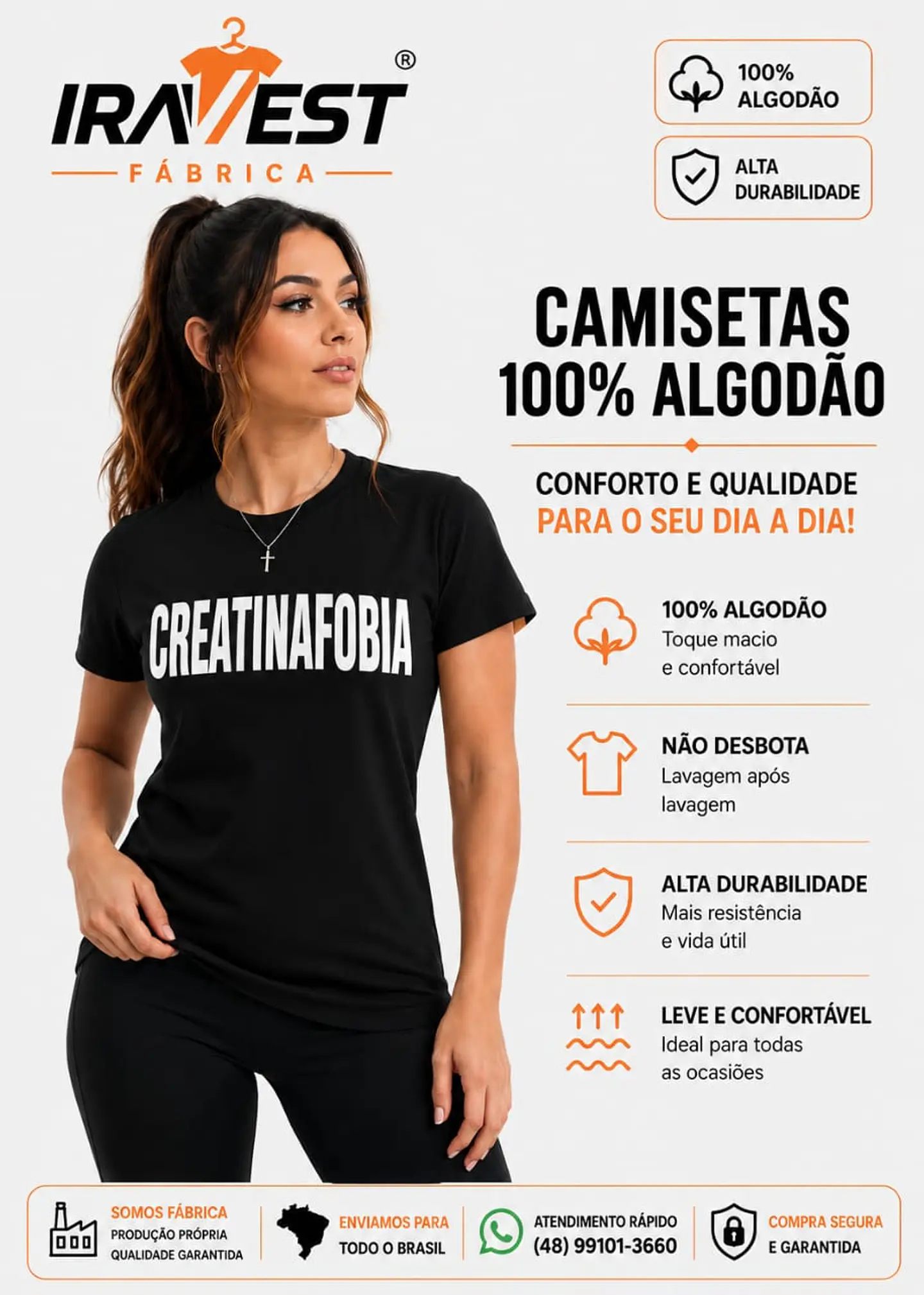Camiseta Algodão CREATINAFOBIA / serigrafia 1