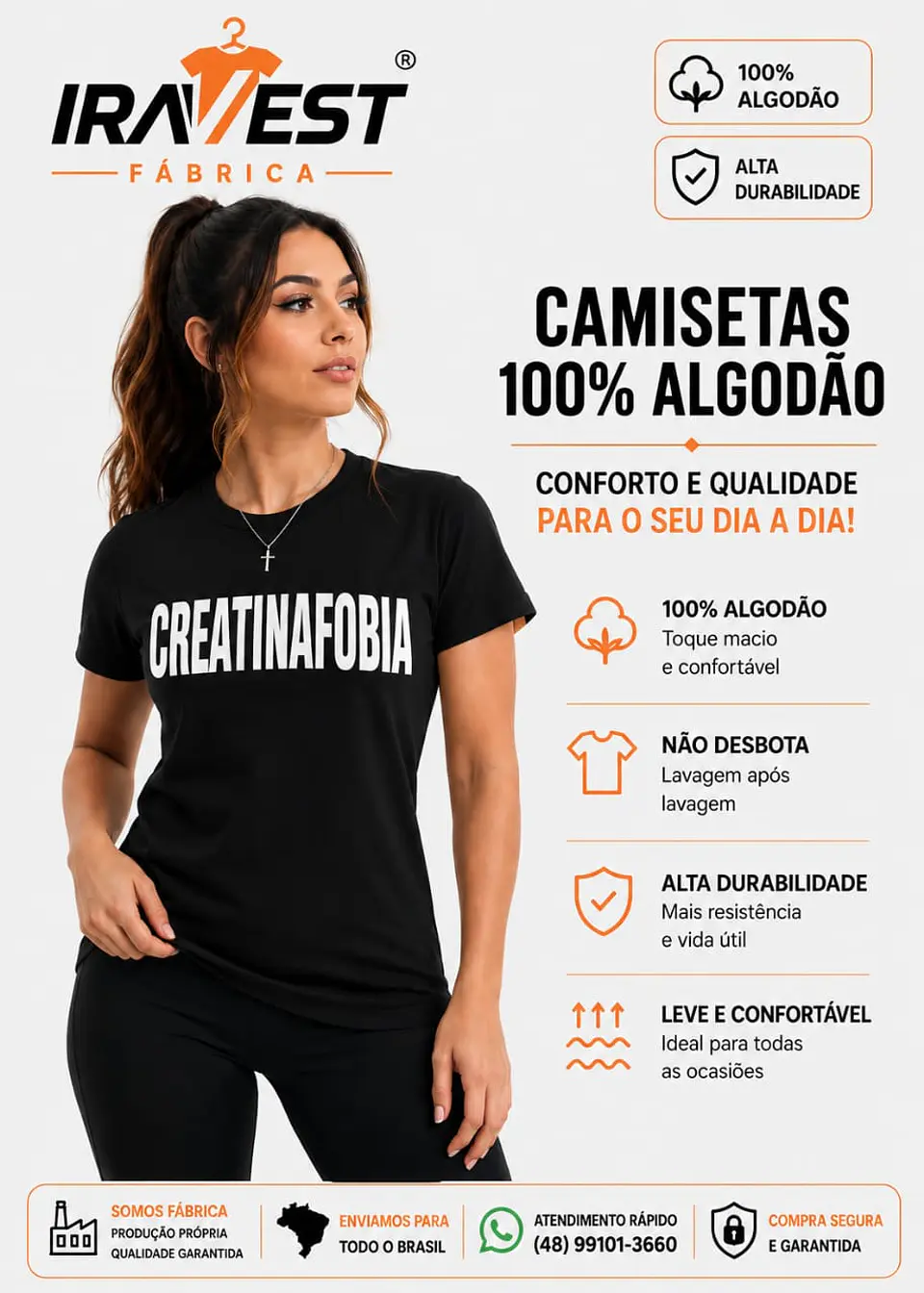 Camiseta Algodão CREATINAFOBIA / serigrafia 1
