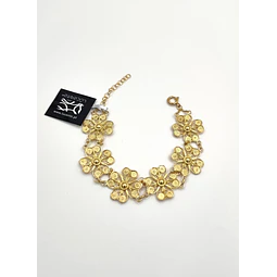 Pulseira Trevos Filigrana (prata dourada)