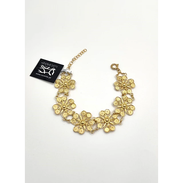 Pulseira Trevos Filigrana (prata dourada)