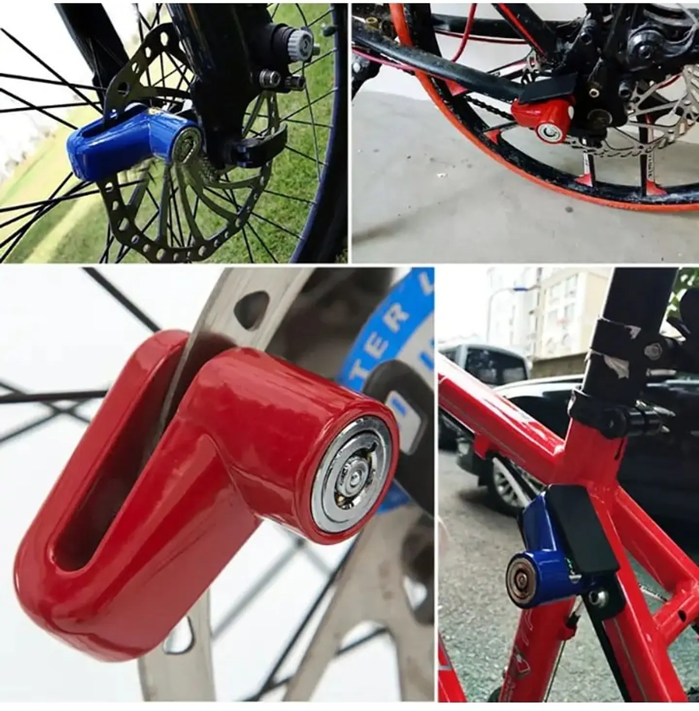 Bloqueio de disco em aço para mota ou bicicleta com suporte 6