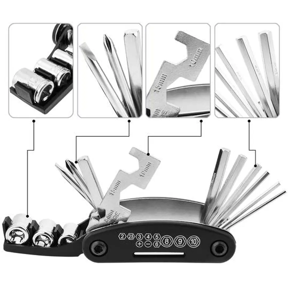 Kit de ferramentas para bicicletas com bolsa 3