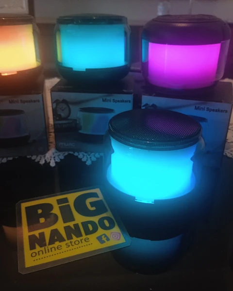 Mini coluna de som com iluminação, Hi-fi e estéreo 5W