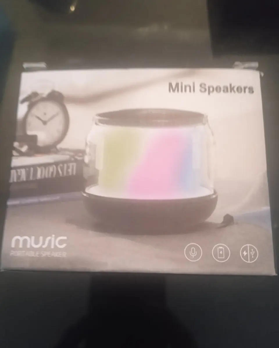 Mini coluna de som com iluminação, Hi-fi e estéreo 5W 6
