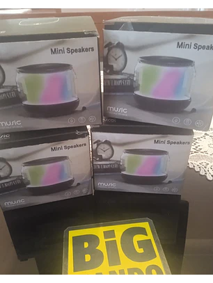 Mini coluna de som com iluminação, Hi-fi e estéreo 5W