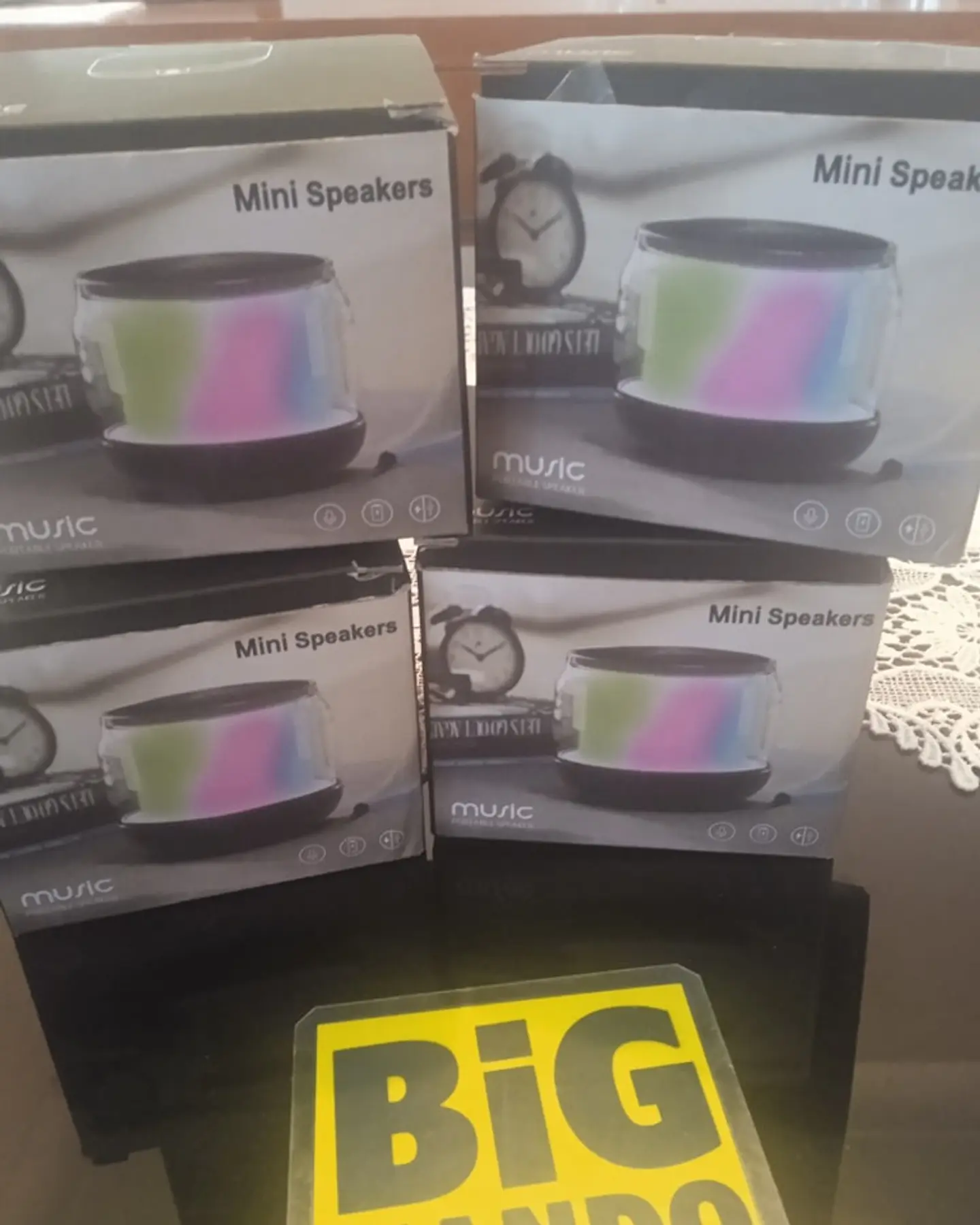 Mini coluna de som com iluminação, Hi-fi e estéreo 5W 2