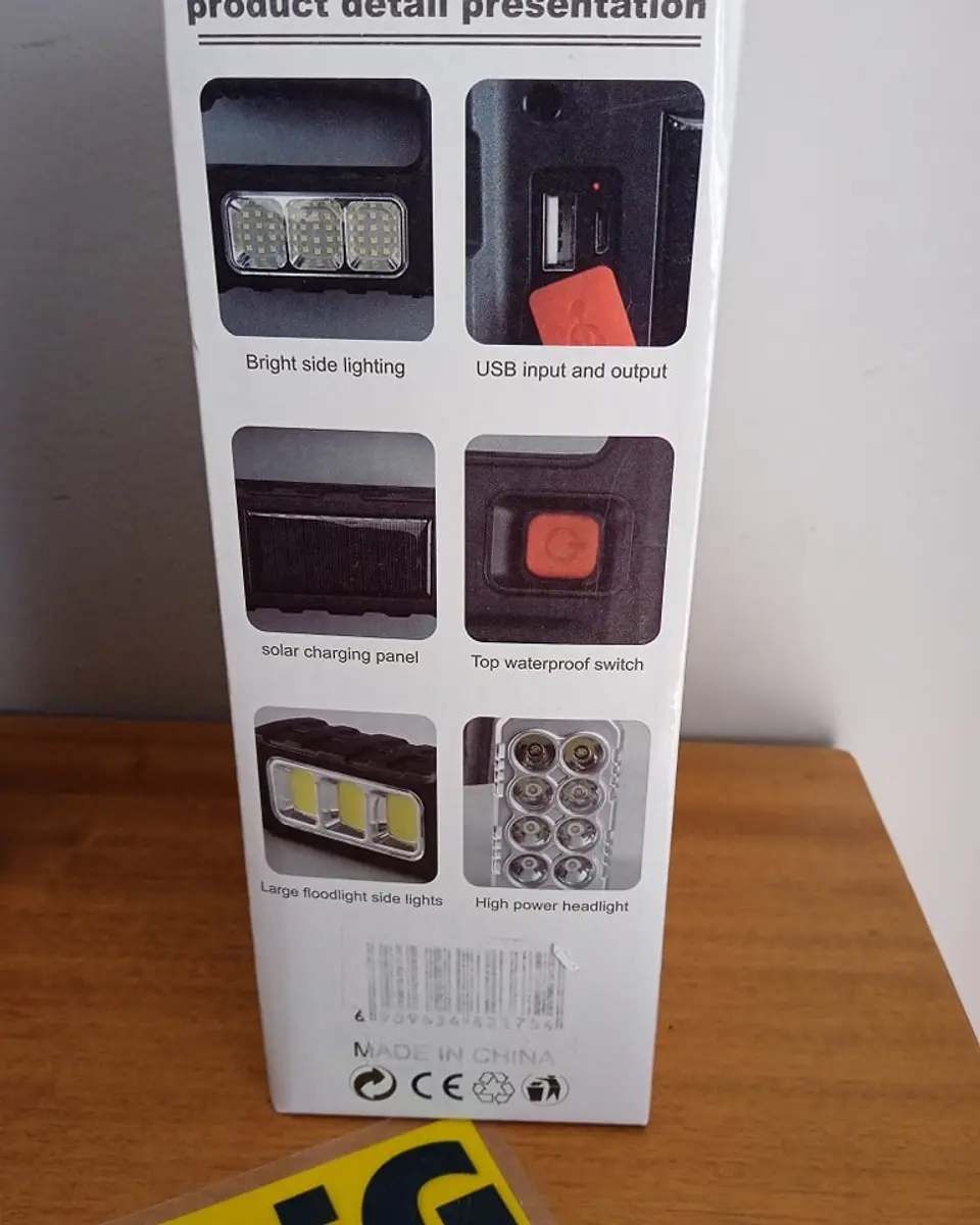 Lanterna de 8 lâmpadas led, carregar a energia solar ou USB 3