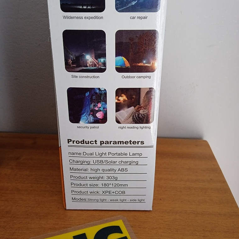 Lanterna de 8 lâmpadas led, carregar a energia solar ou USB 7