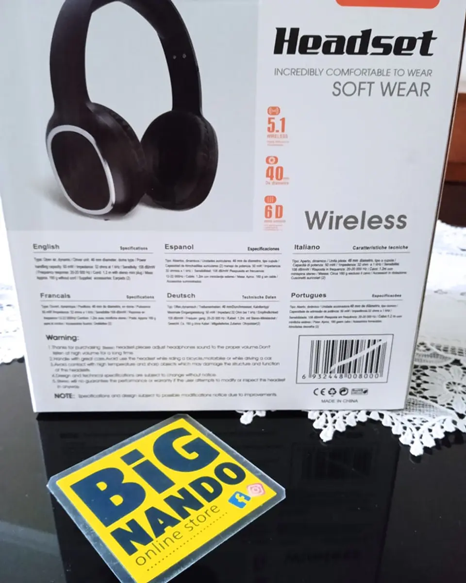 Fones de ouvido sem fio Headset 4