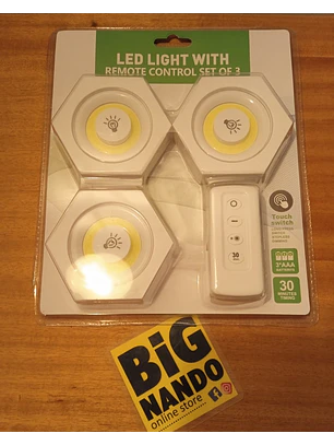  Lâmpadas LED Com Comando Remoto (Pack 3)