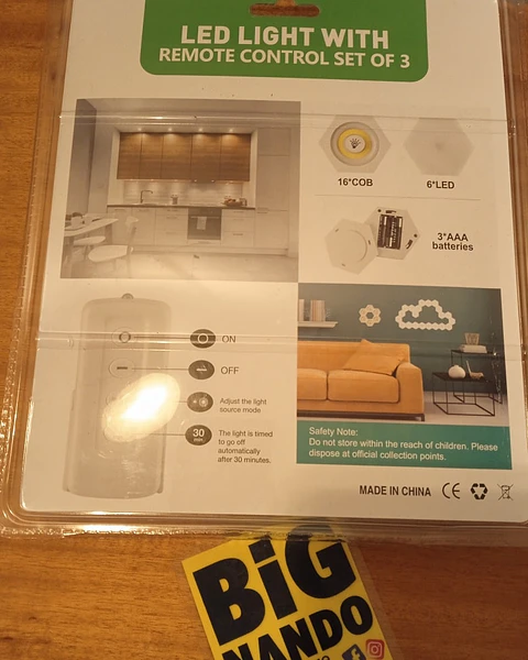  Lâmpadas LED Com Comando Remoto (Pack 3)