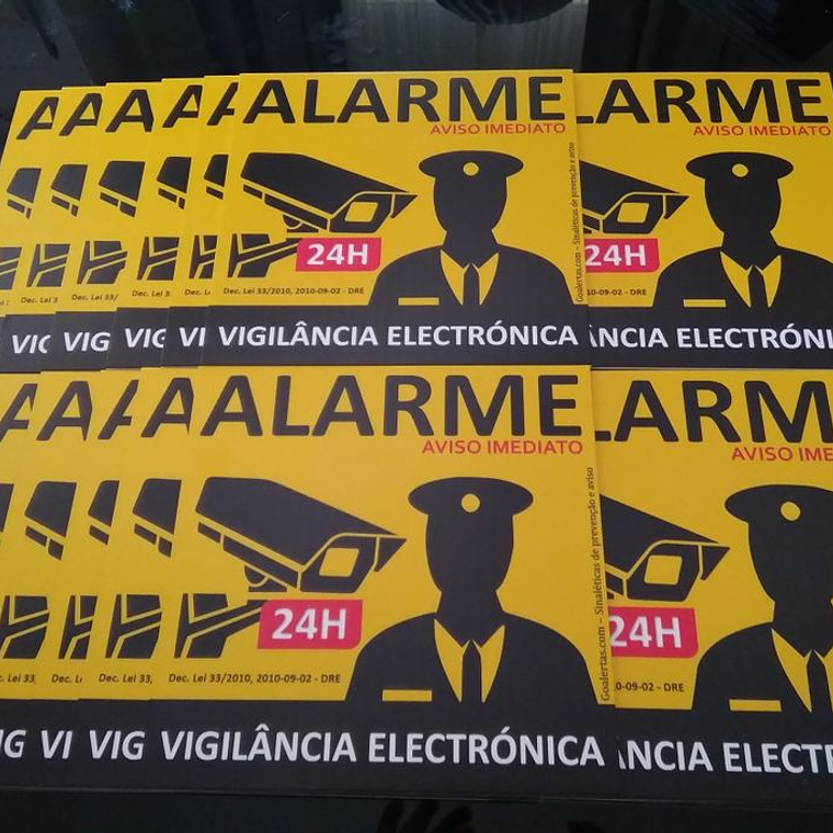 Placas de aviso de alarme em PVC 5