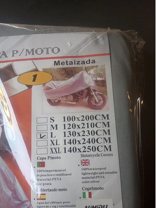 Cobertura para motas ou bicicletas 2,3 x 1,3 m