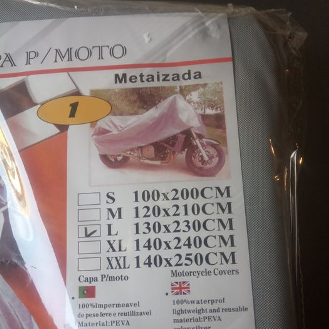 Cobertura para motas ou bicicletas 2,3 x 1,3 m 2