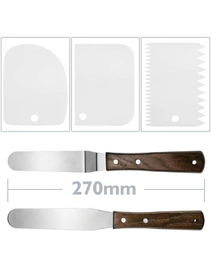 Base rotativa para bolos de 28 cm com 5 espátulas com plataforma gira.