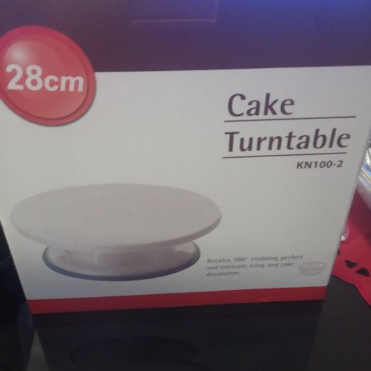 Base rotativa para bolos de 28 cm com 5 espátulas com plataforma gira. 6