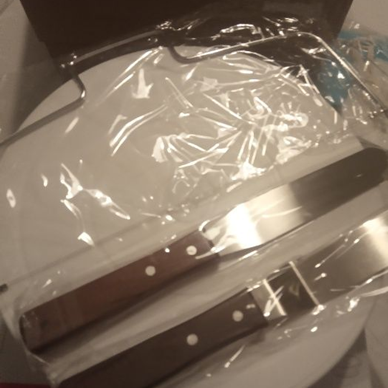 Base rotativa para bolos de 28 cm com 5 espátulas com plataforma gira. 7