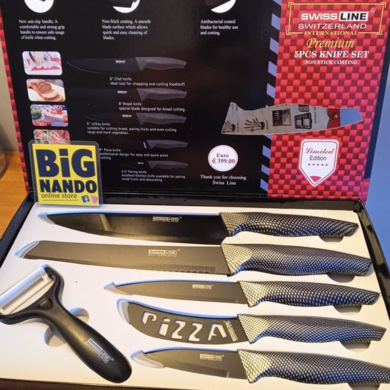 facas Swiss Line com 5 peças + oferta 1