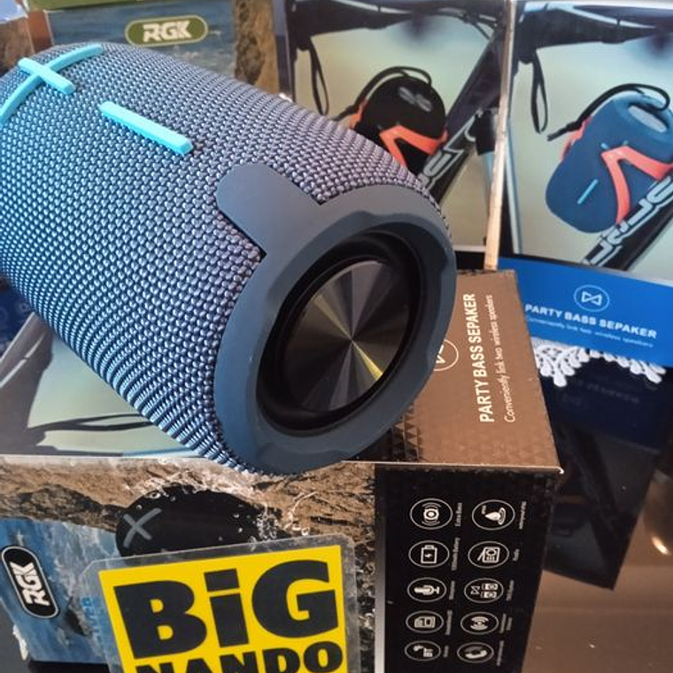 Coluna s/fios resistente a salpicos de água, C/rádio 7