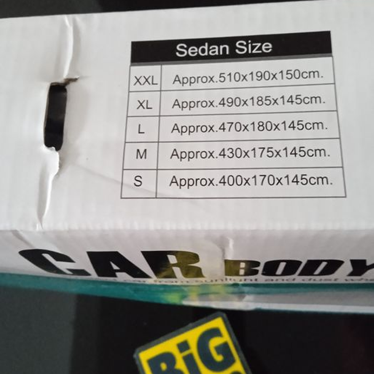 Capa proteção para carro ou carrinha M/L/XL ou XXL 3