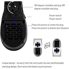 Mini Aquecedor de Tomada de Parede com comando  4