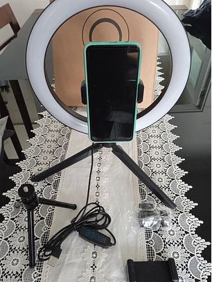 Ring Light Anel 26 cm e Tripé 14 cm Para directo ou influencier