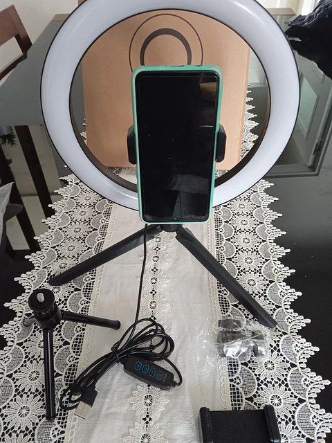 Ring Light Anel 26 cm e Tripé 14 cm Para directo ou influencier