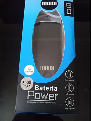 Power Bank de 5000 mAh com - Várias Cores