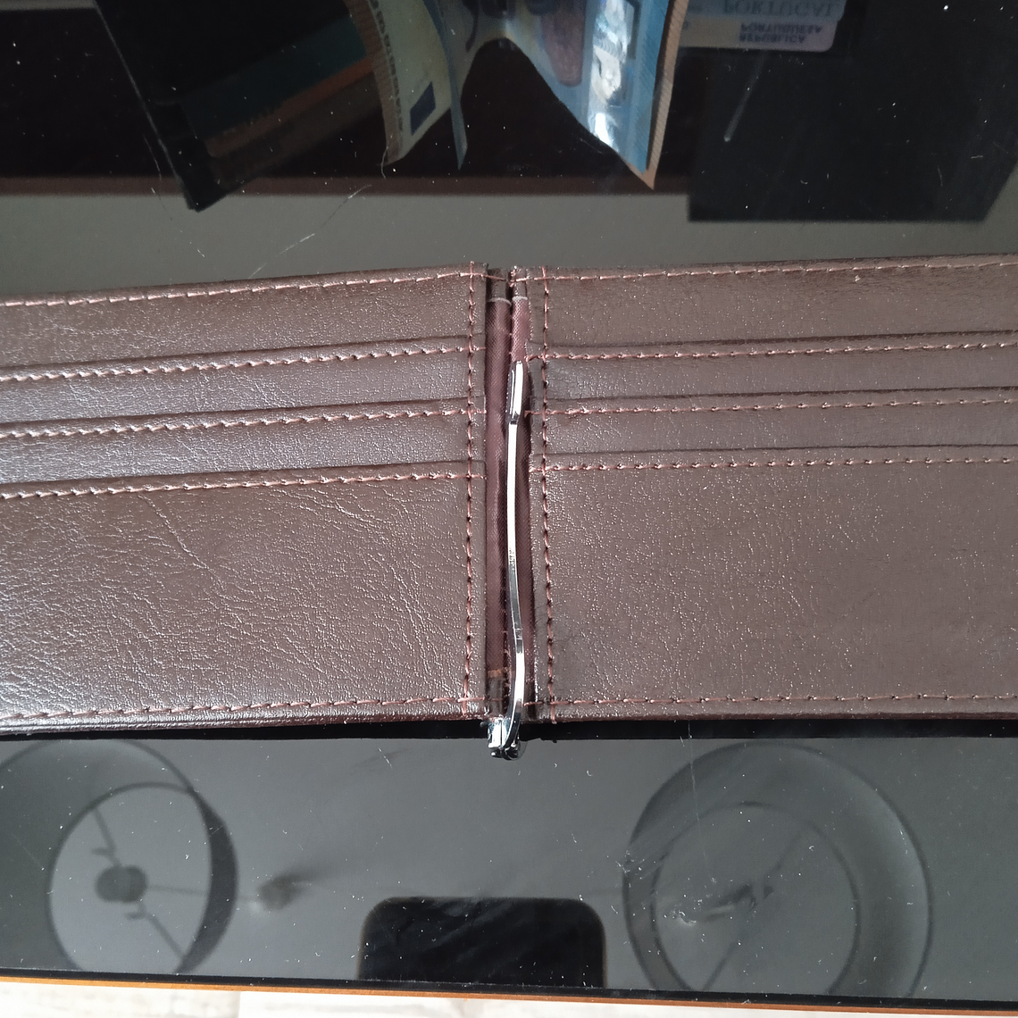 Porta cartões RFDI com porta notas e moedas 4