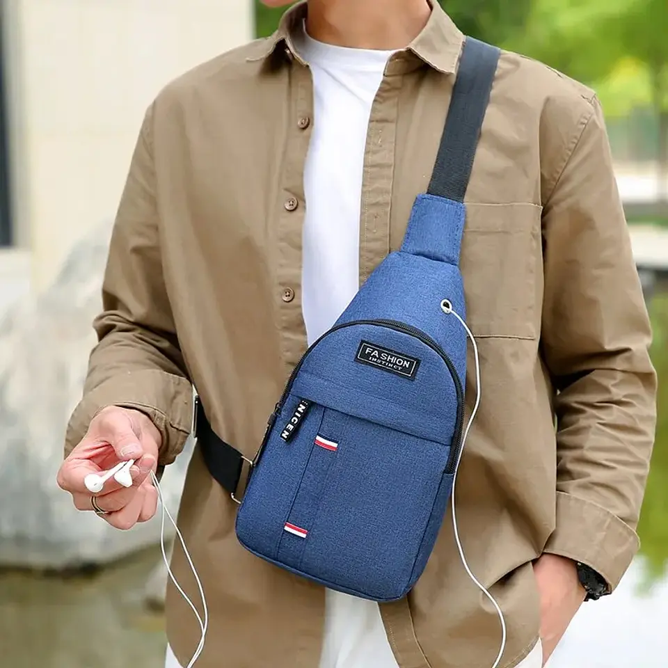 Mochila prática azul 1